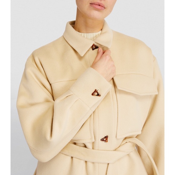 Aeron Richmond Wool Belted Shirt Jacket NWT 6 US / 38 EU Cream - Picture 11 of 11